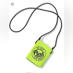 Victorias Secret Pink - Neon green Koozie